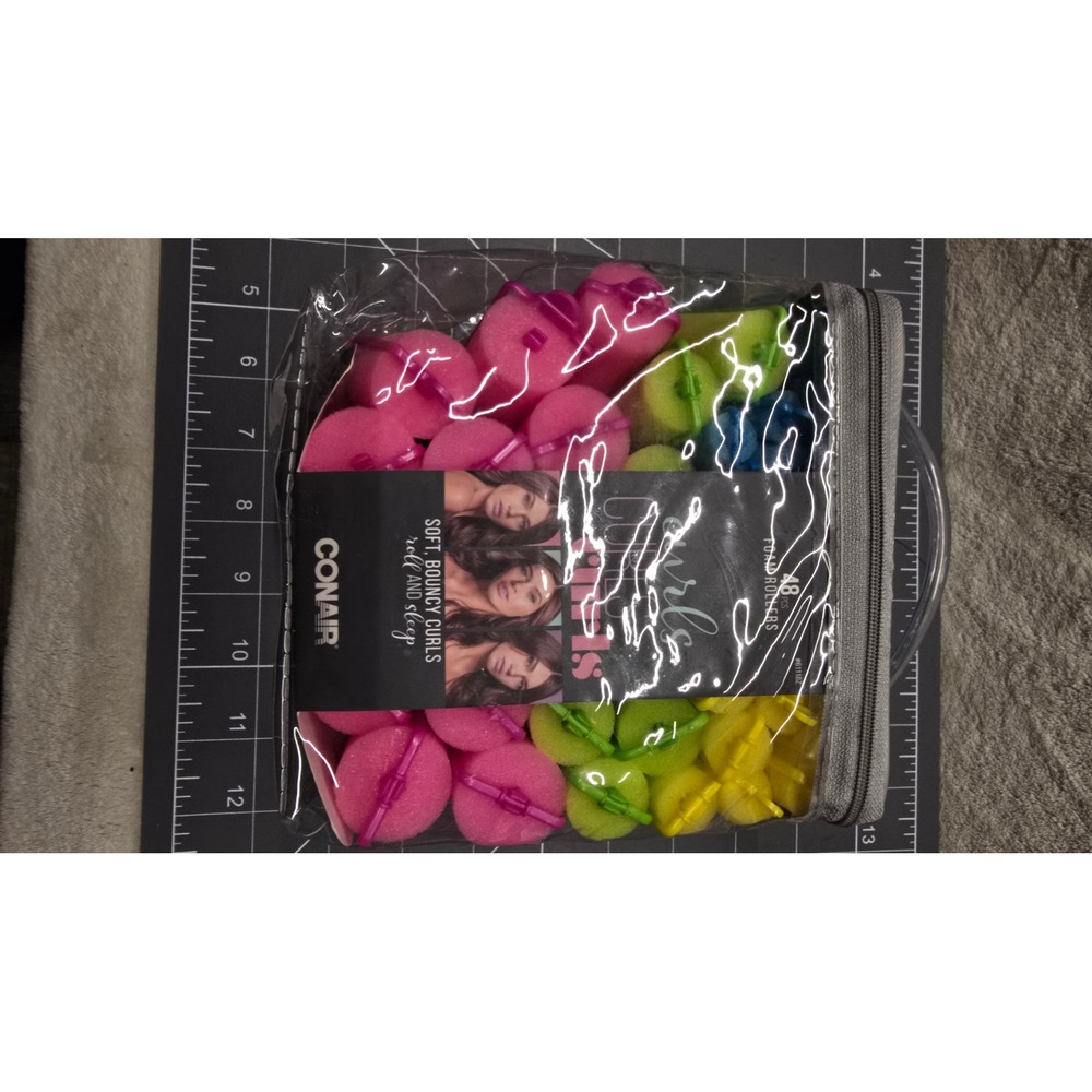 Conair Curls Curls Curls 48 Piece Foam Hair Roller Set Multi Size 61118Z New